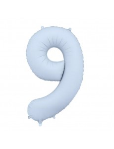 Balão Número 9 Azul Bebé